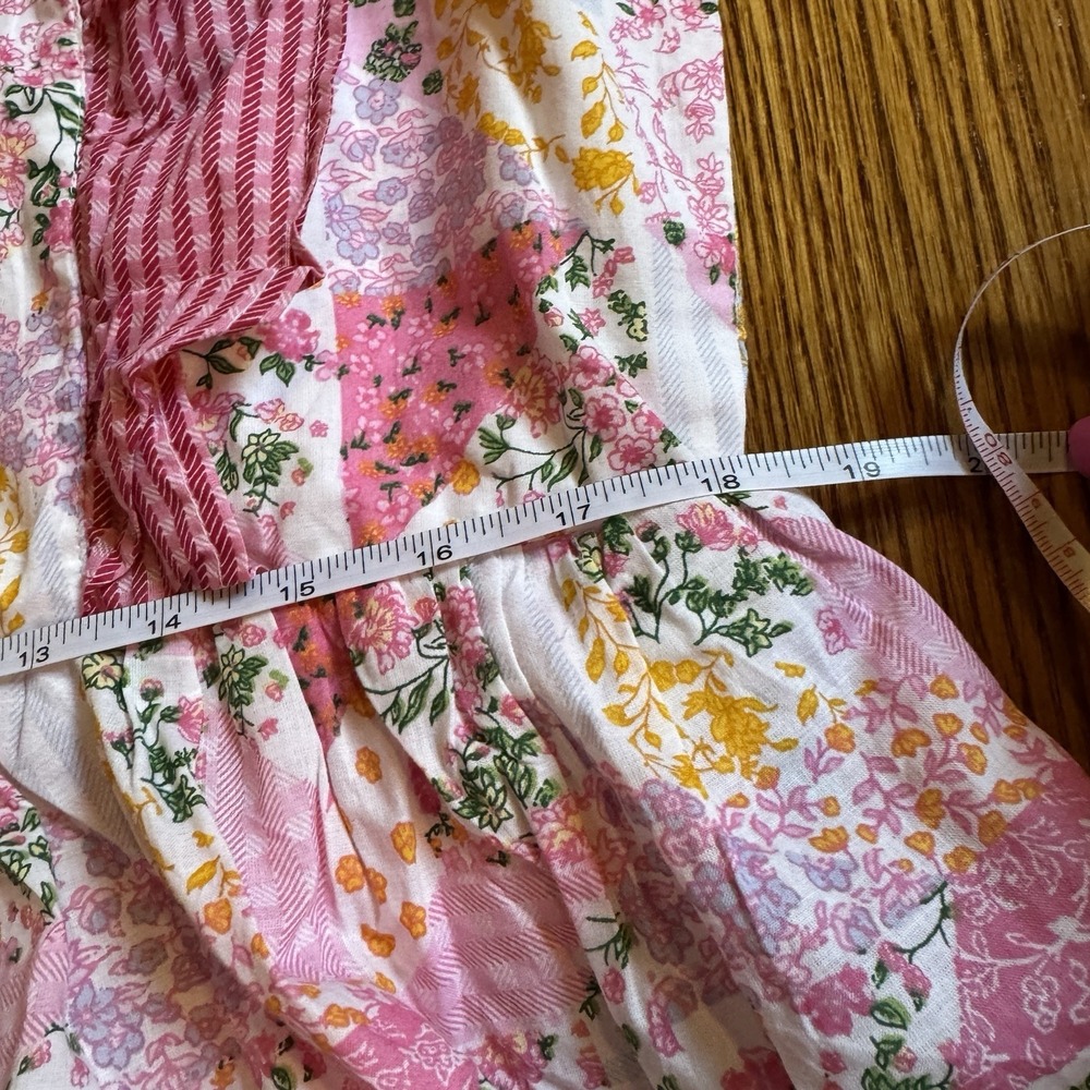 Simply Southern Hailey Quilted Patchwork Pink Tiered Maxi Dress Floral Large - Picture 9 of 10